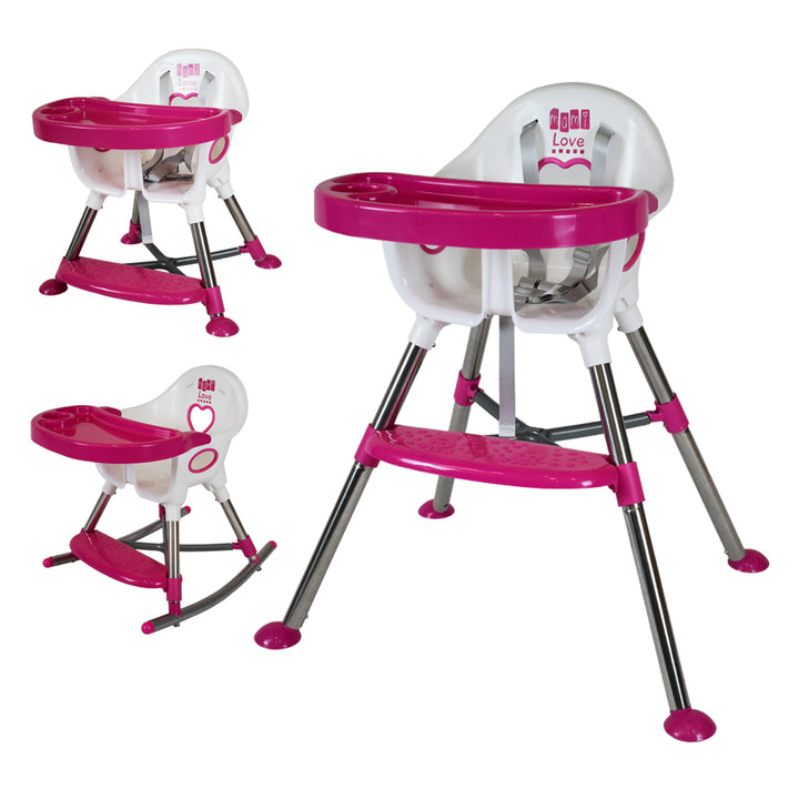 Silla comedor bebe 3en1 Mami Love Africa Rosa