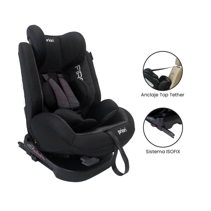 Silla Carro Bebe First 360° Gris Priori