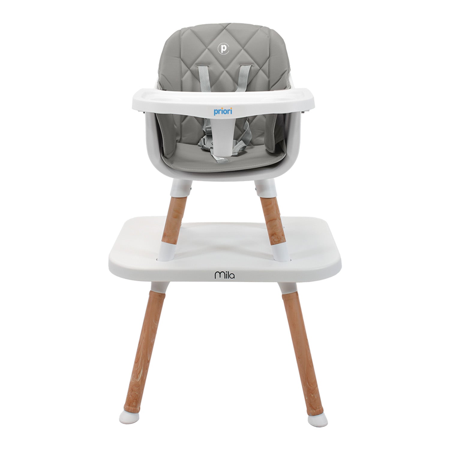 Silla Comedor Bebé 6 en 1 Mila Gris Priori