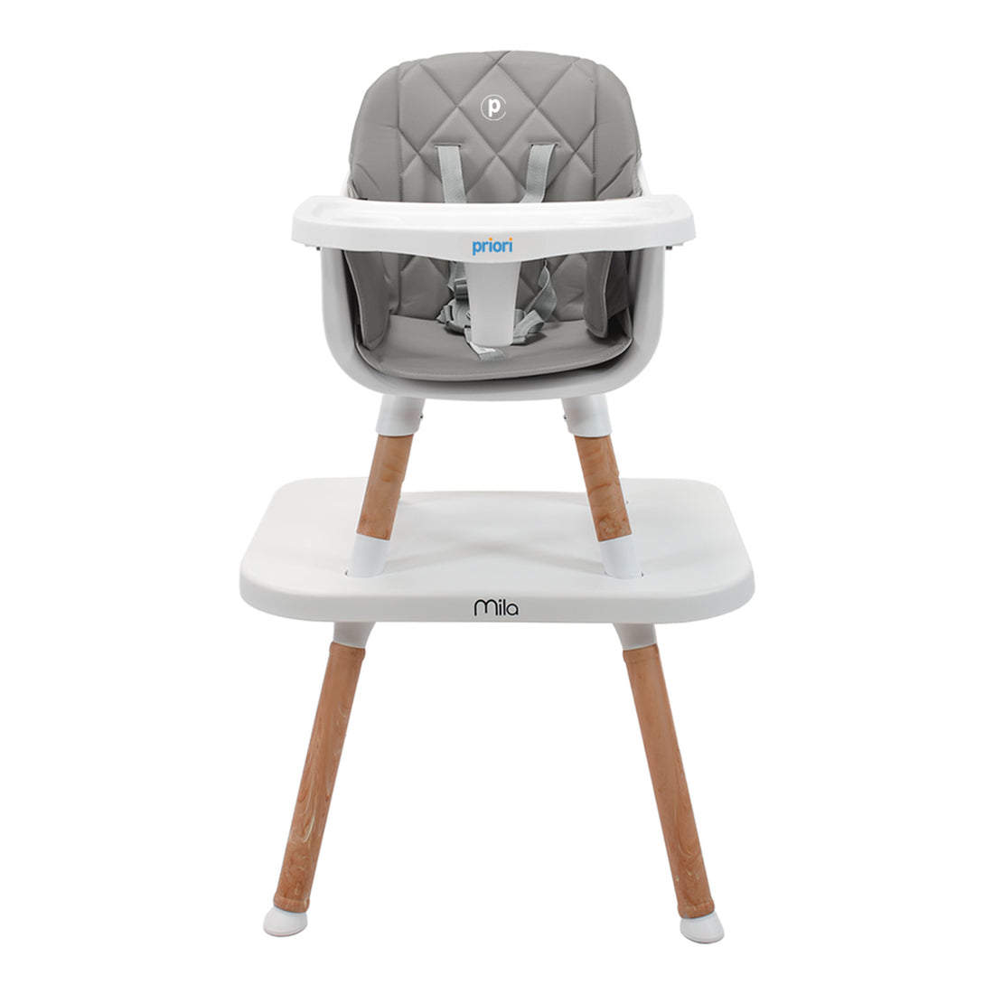 Silla Comedor Bebé 6 en 1 Mila Gris Priori