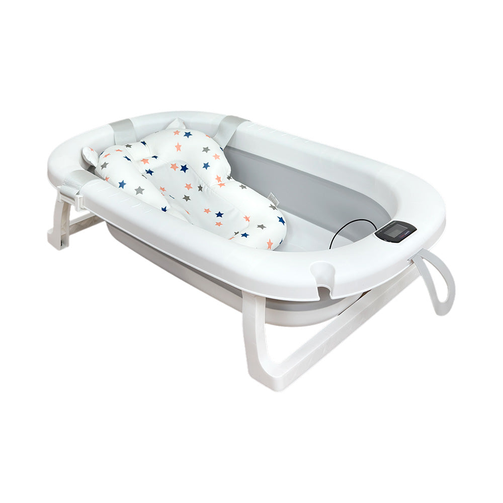 Bañera Bebé Happy Baby Cojín y Termómetro Samy Gris