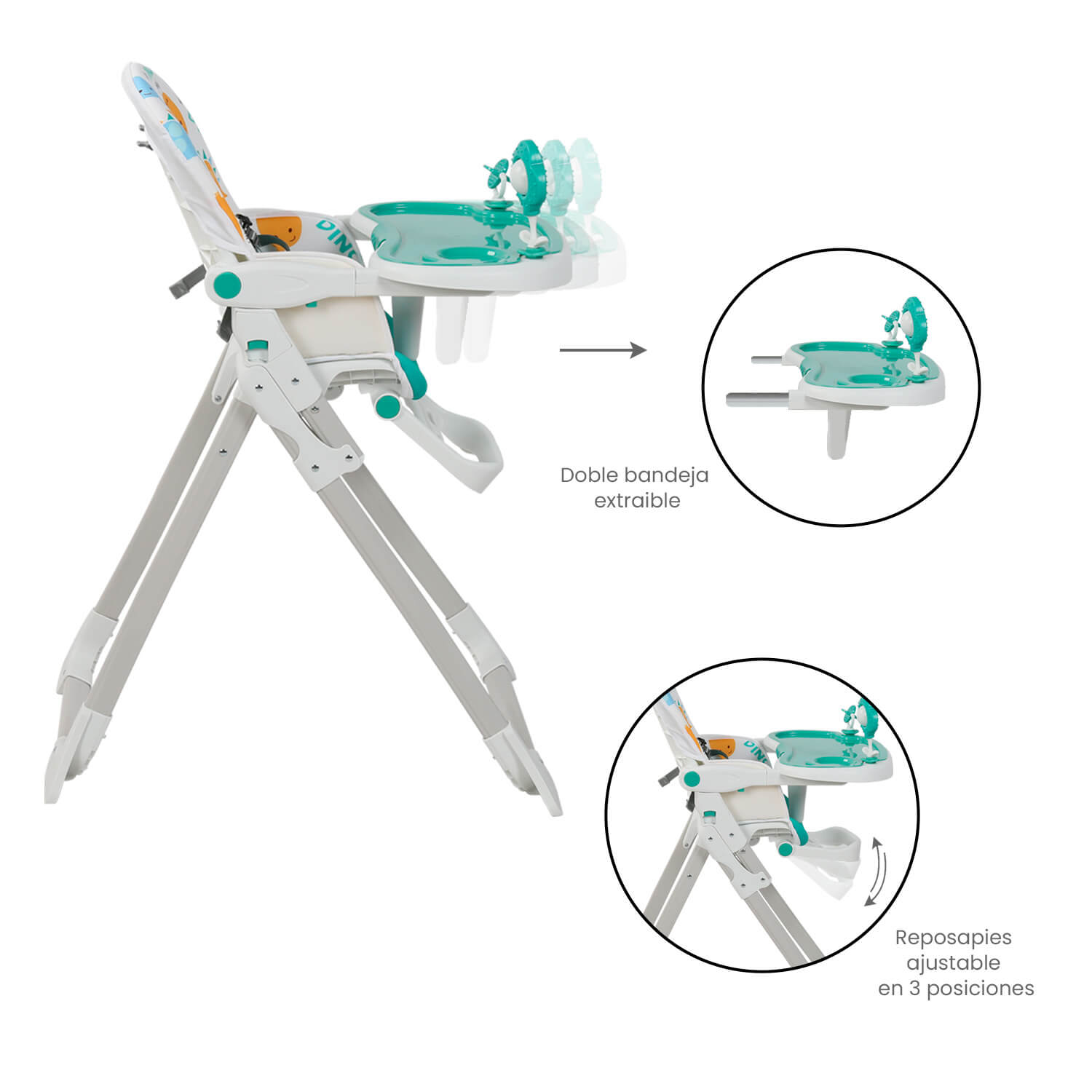 Silla Comedor Premium Baby Monaco Verde