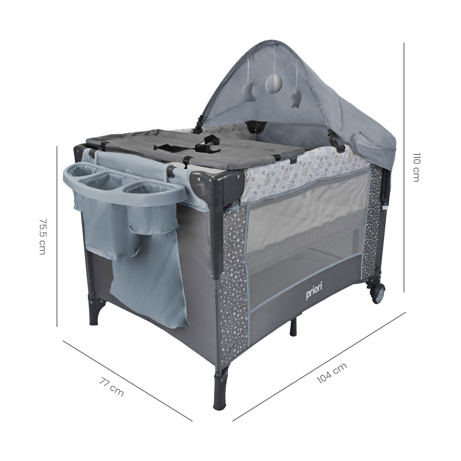 Combo Coche Nova Gris+Cuna Ariel Octopus Priori Gris