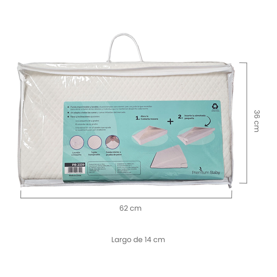 Almohada Ergonómica Antireflujo 3 en 1 PB2339 Premium Baby