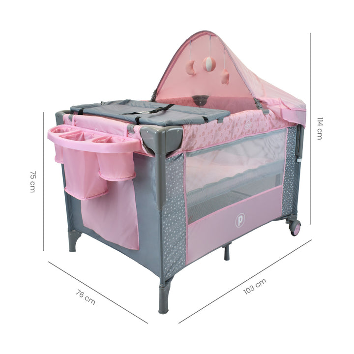Cuna Colecho Bebe Priori Ariel Sky Rosado