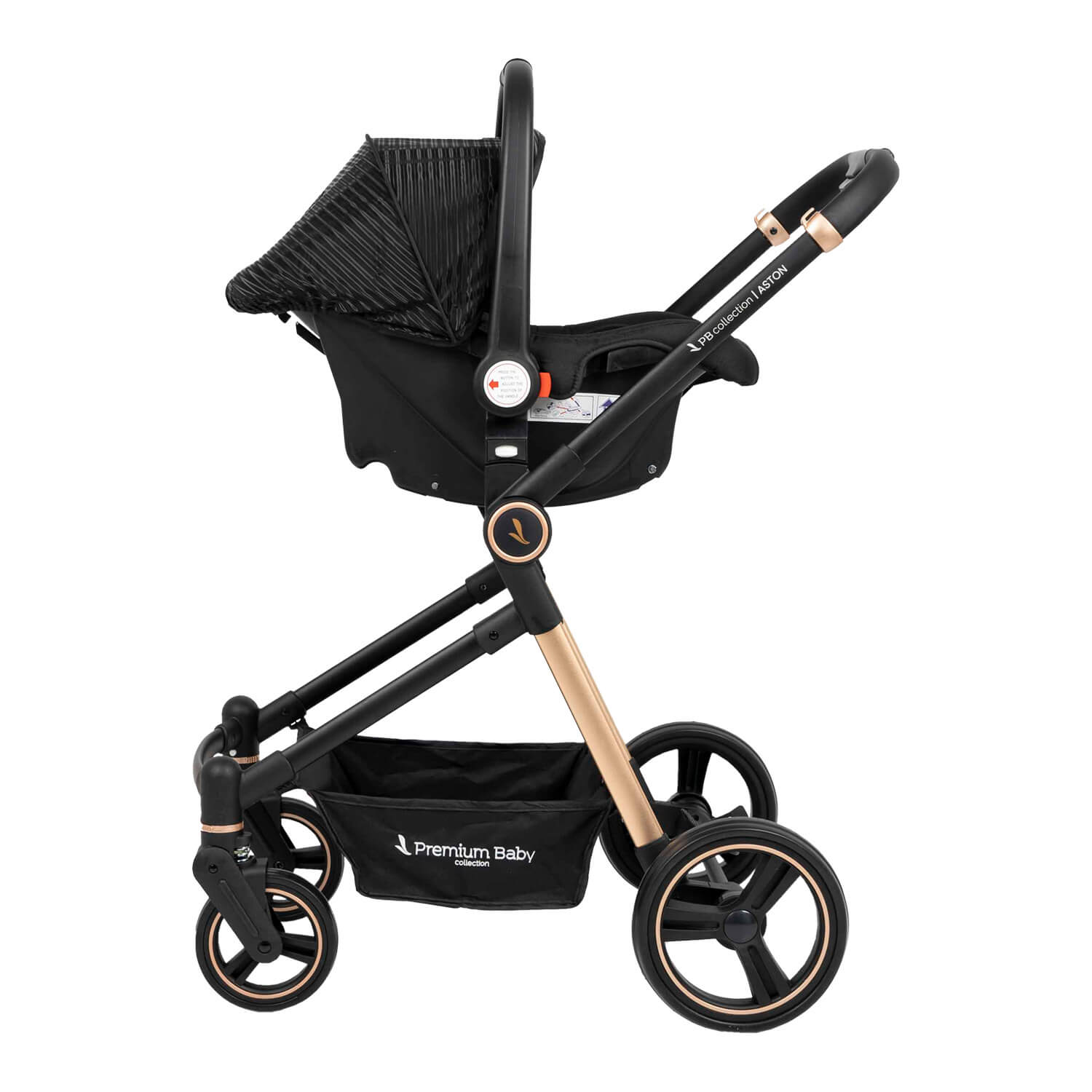 Coche Bebé Moises Aston Lineas Premium Baby Collection Negro