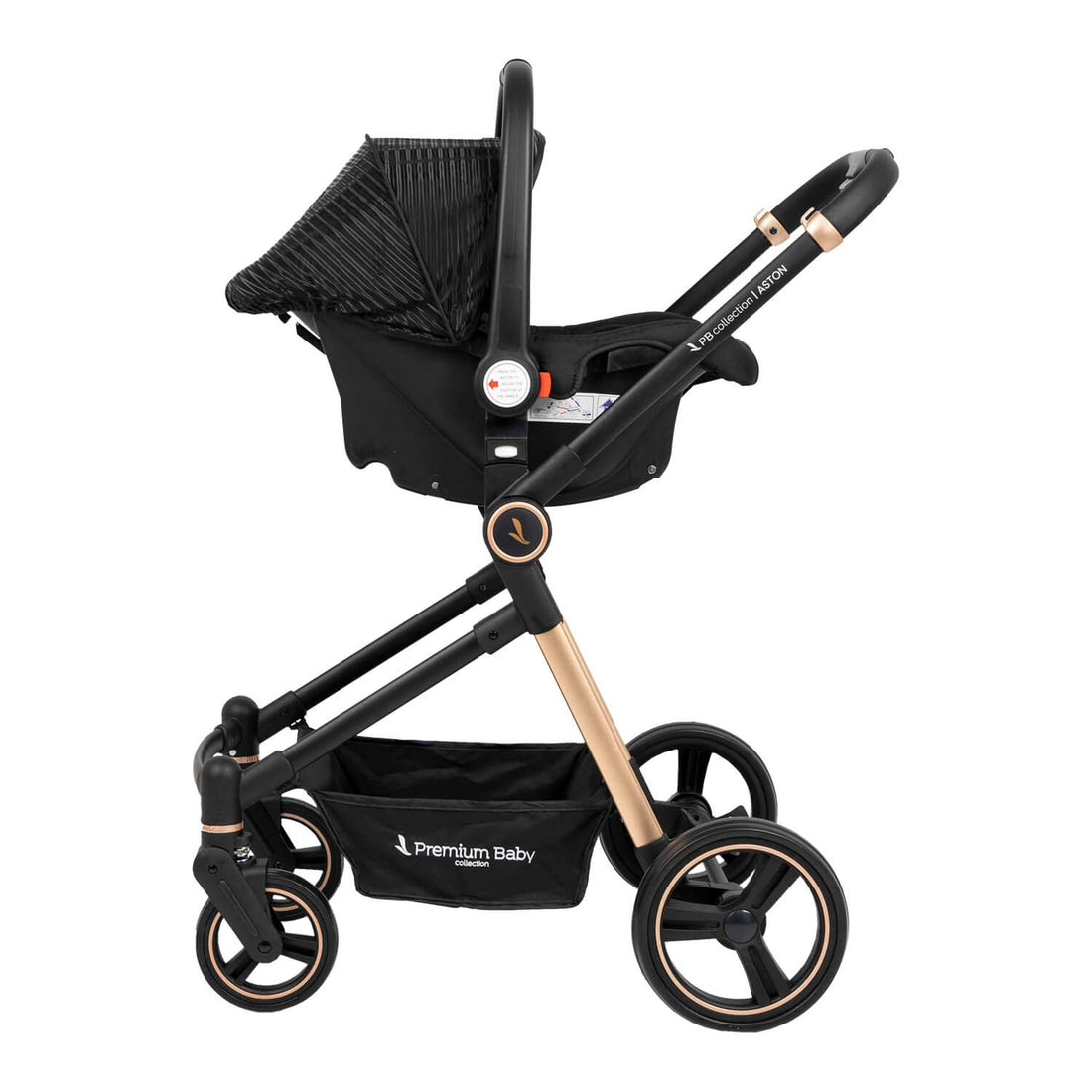 Coche Bebé Moises Aston Lineas Premium Baby Collection Negro