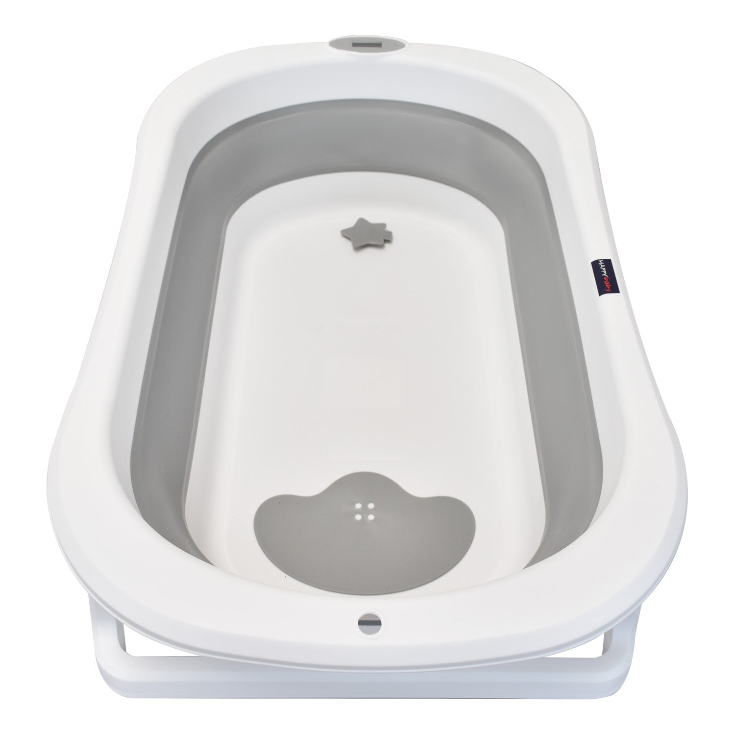 Bañera Bebé con Cojín Stand y Soporte Metálico Gris Happy Baby