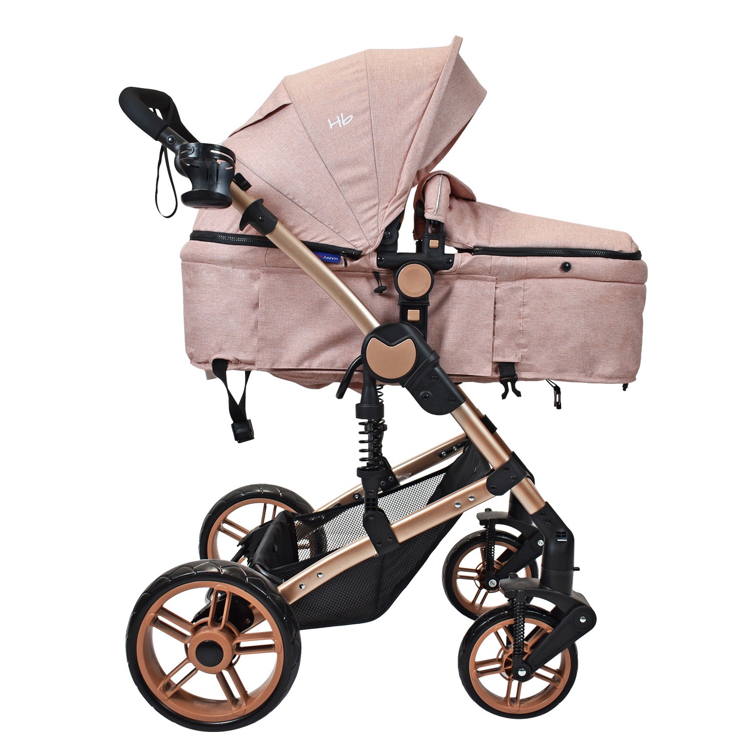 Coche Bebe Moises Gadi Happy Baby Rosado
