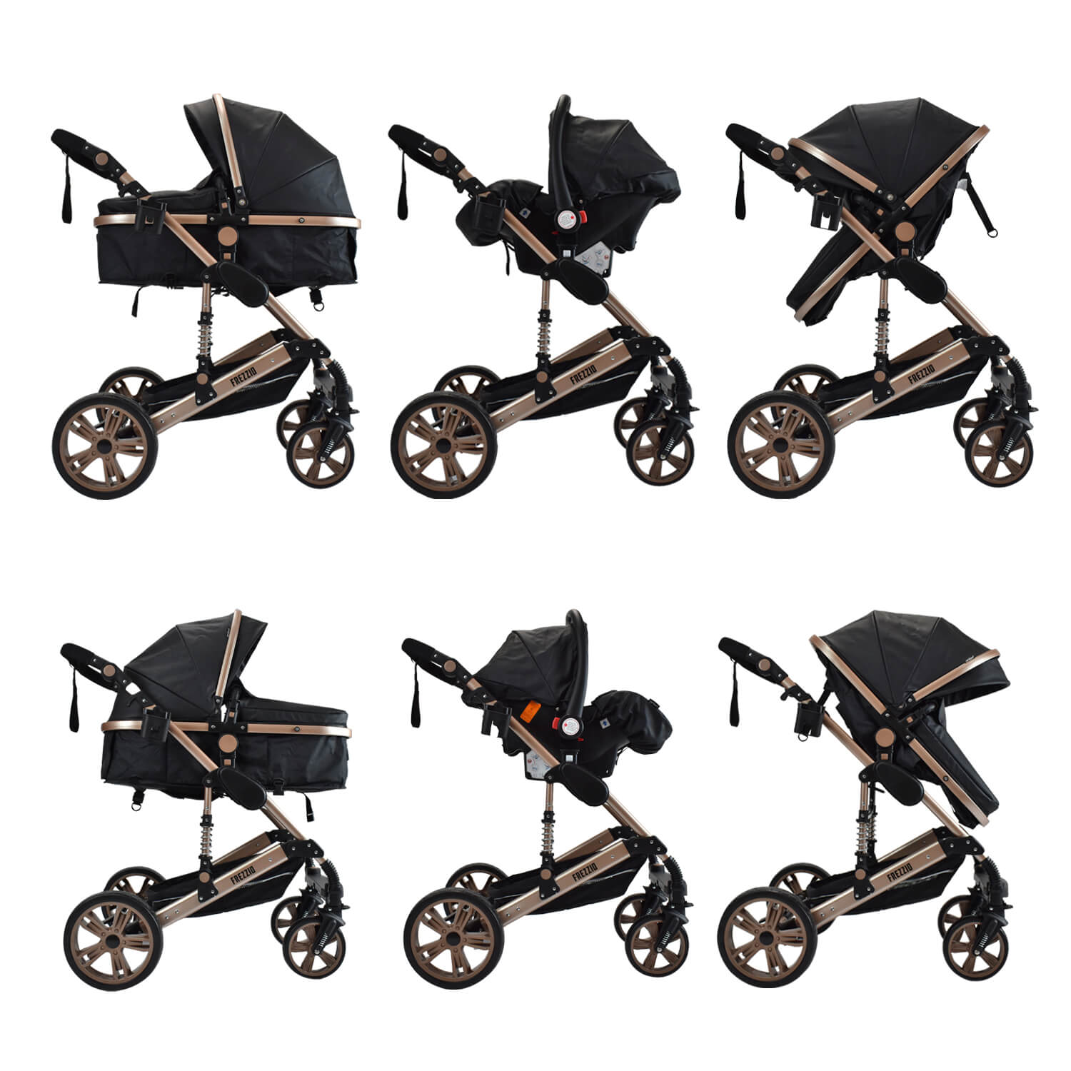 Coche Bebe Moises 4 en 1 Frezzio Priori Negro