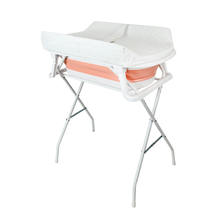 Bañera Bebé Stand Changer y Soporte Metálico Rosa Priori