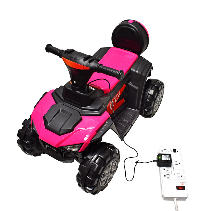 Cuatrimoto Moto Eléctrica Montable Niña DM1001 Rosada 4.5V