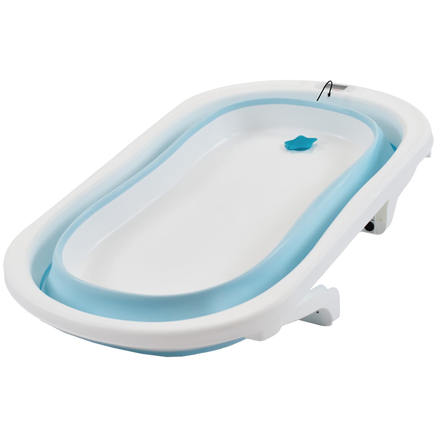 Bañera Bebé Happy Baby Con Cojín Y Termómetro Hawai Plus Azul