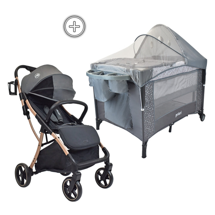 Combo Coche Nova Gris+Cuna Ariel Octopus Priori Gris