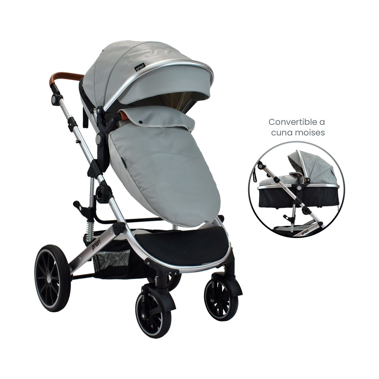 Coche Bebé Moises Milo Priori Gris