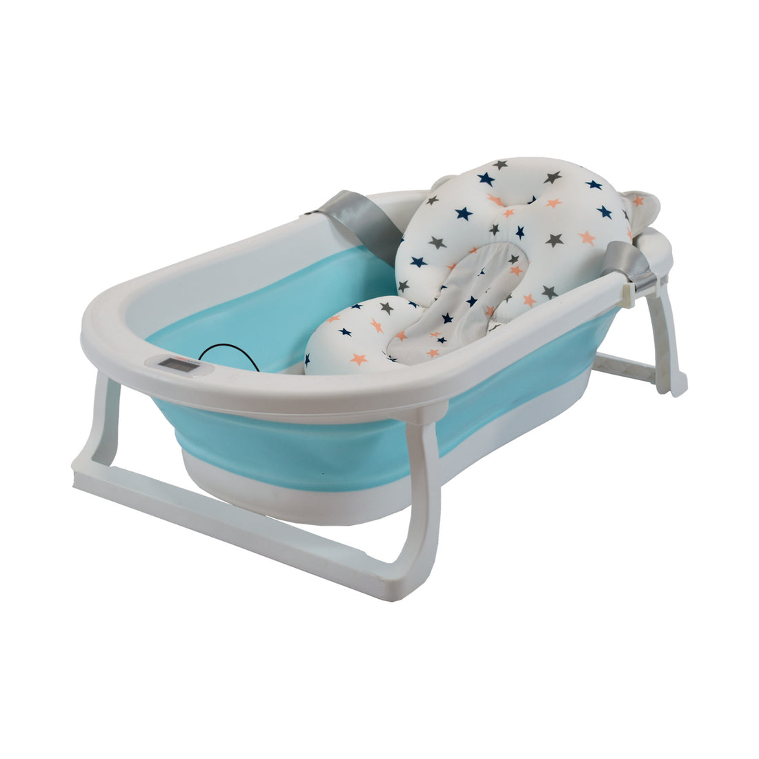 Bañera Bebé Happy Baby Con Cojín Y Termómetro Hawai Azul