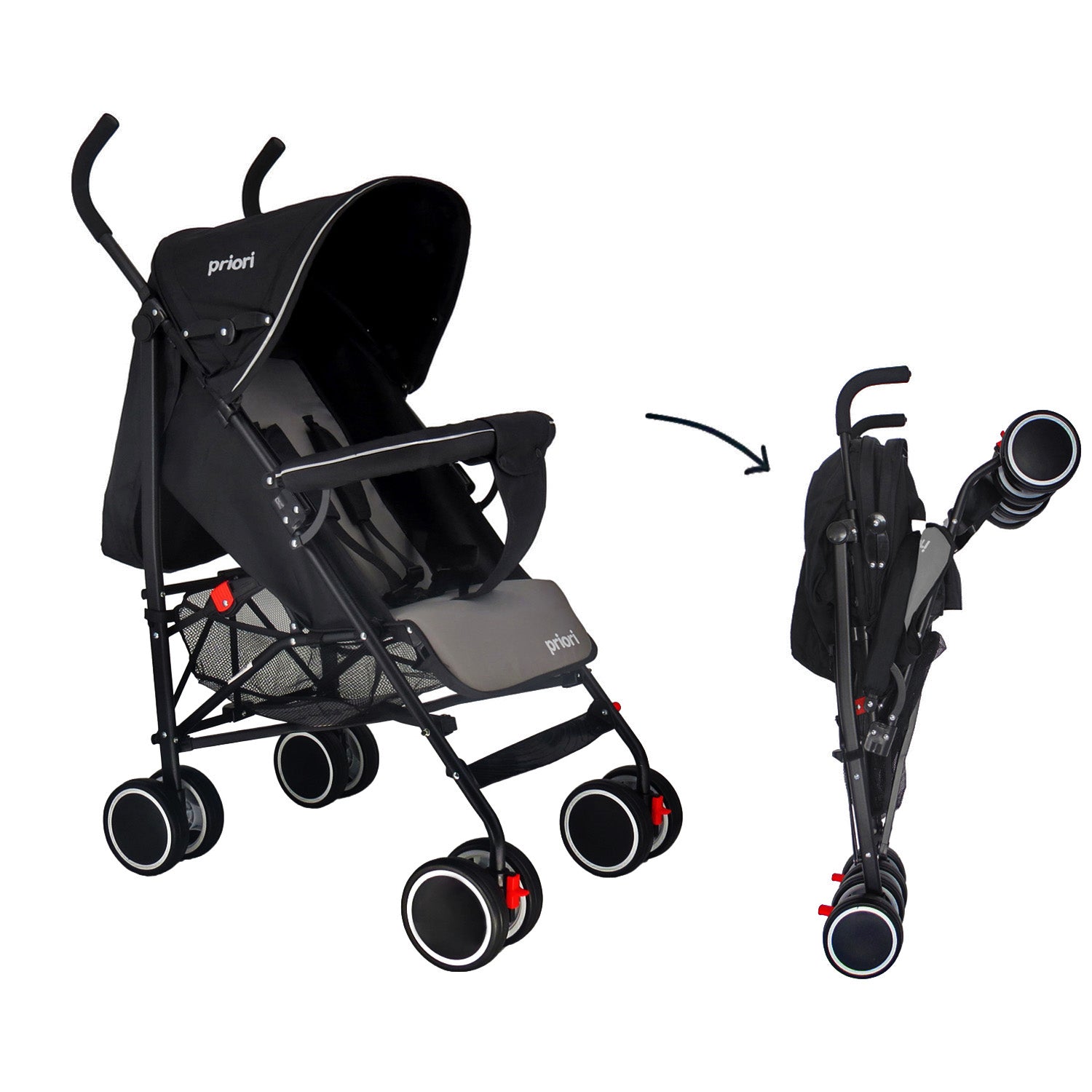 Coche Bebe Paseador Priori Véneto Gris