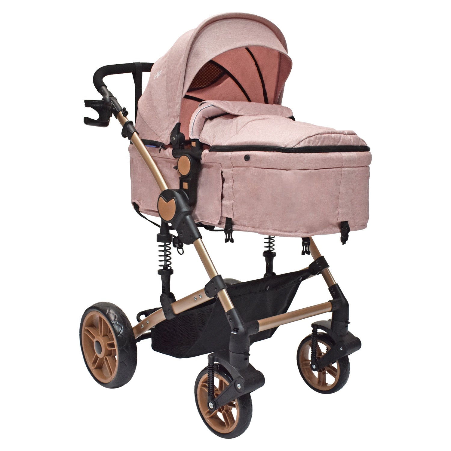 Coche Bebe Moises Gadi Happy Baby Rosado