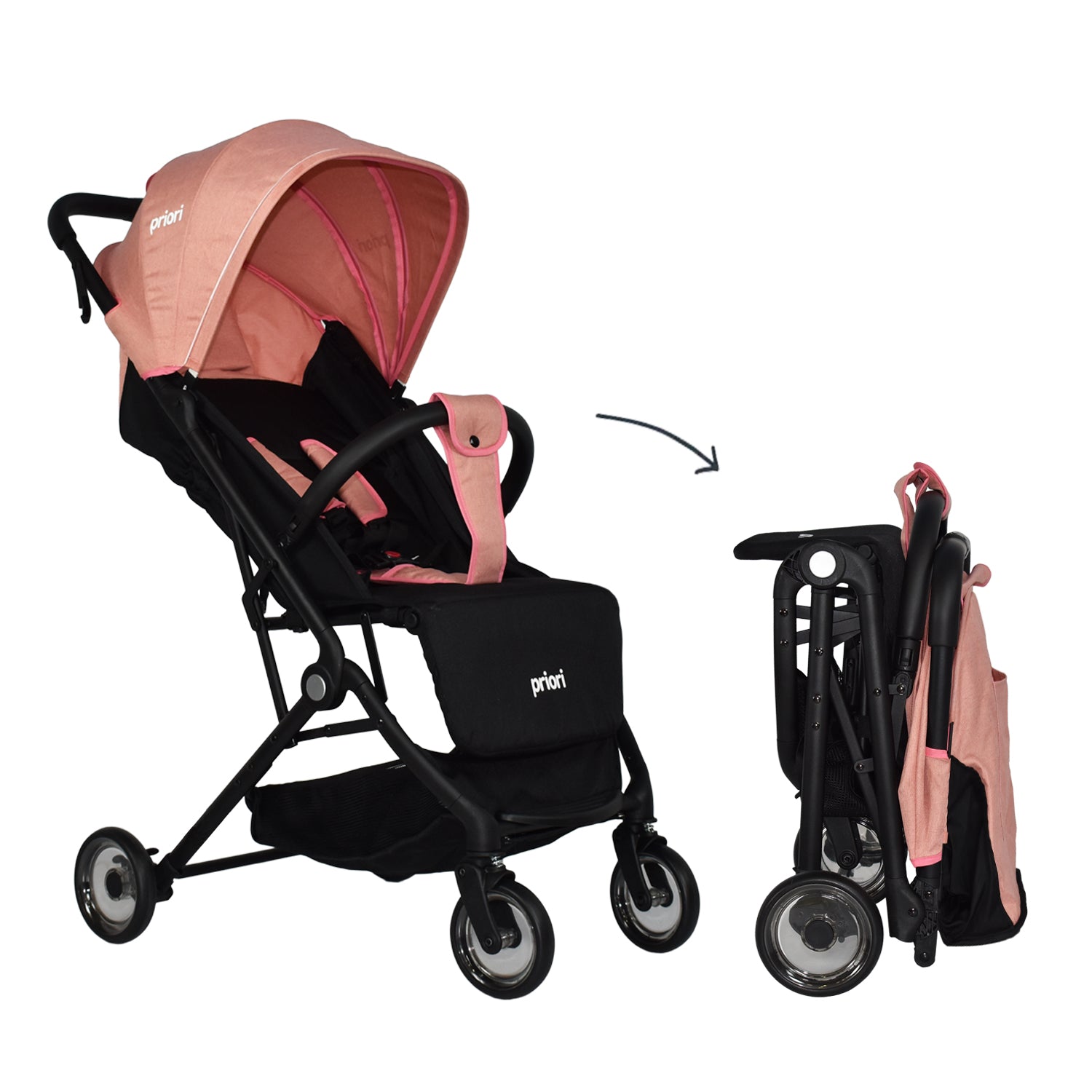 Coche Bebe Priori Compacto Ferrara Rosa