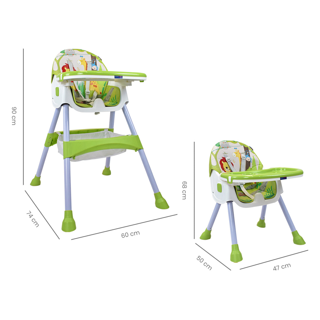 Silla Comedor Bebé 3en1 Happy Baby Bahamas Verde