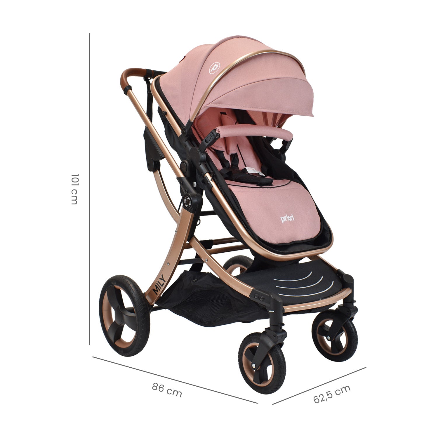 Coche Moises Bebé Mily Cs Rosa Priori