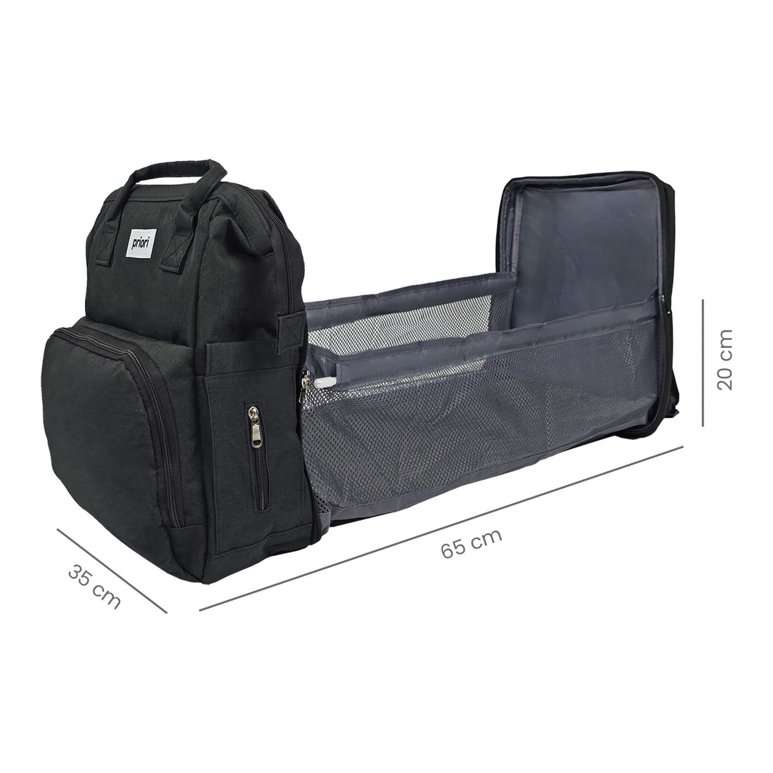Pañalera Bebe Morral 3 en 1 PS 1001 Priori Negro