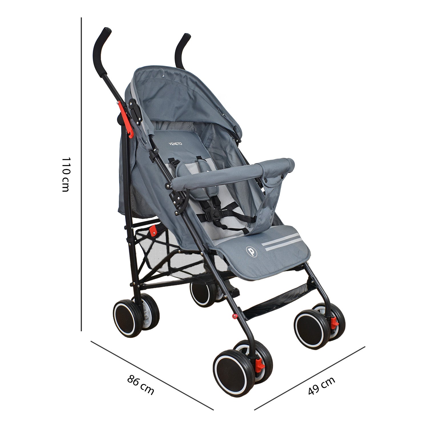Coche Bebe Paseador Veneto Lyne Priori Gris