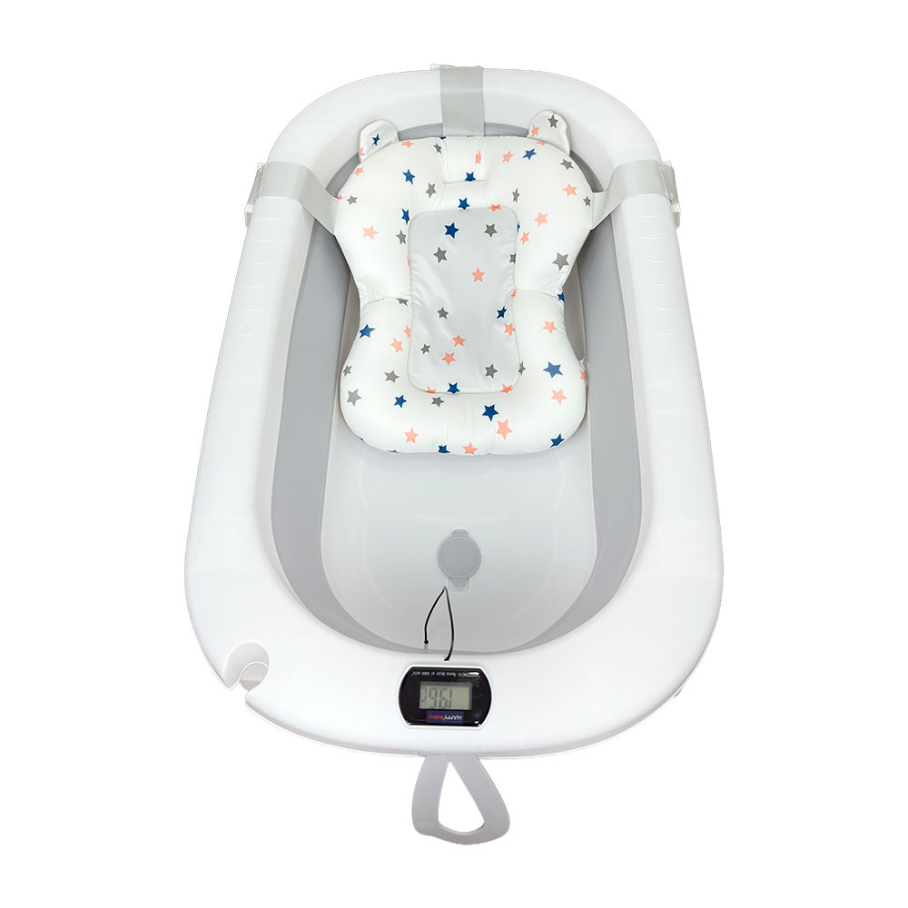 Bañera Bebé Happy Baby Cojín y Termómetro Samy Gris