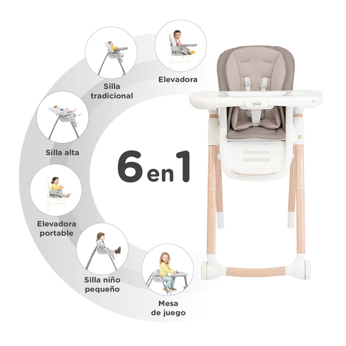 Comedor Bebe 6 en 1 Multiply Joie Walnut wood