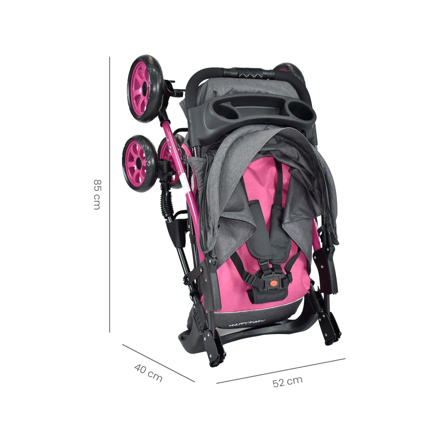 Combo Coche Bebe Klaus + Bañera Hawai Happy Baby Rosa