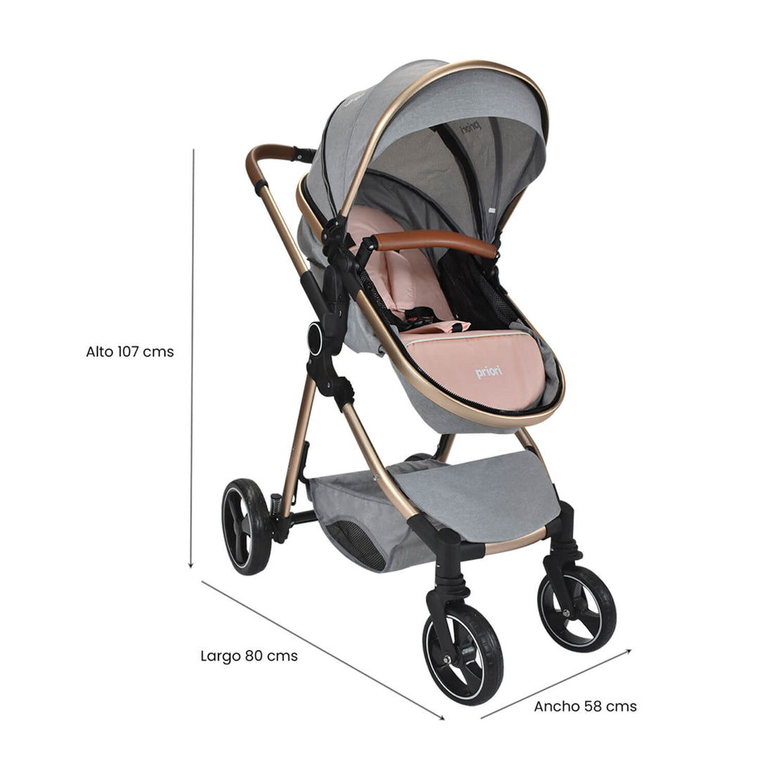 Coche Bebé Moises Ts Priori Mike Rosa