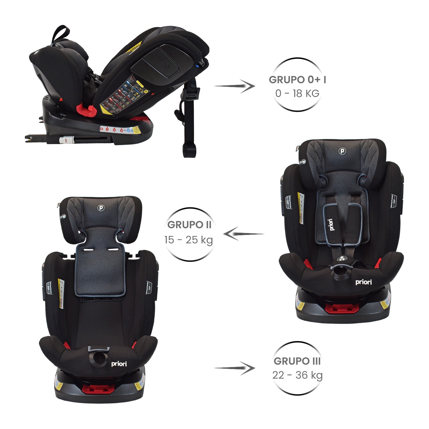 Silla De Carro Bebe Twist Con Isofix Negra  Priori
