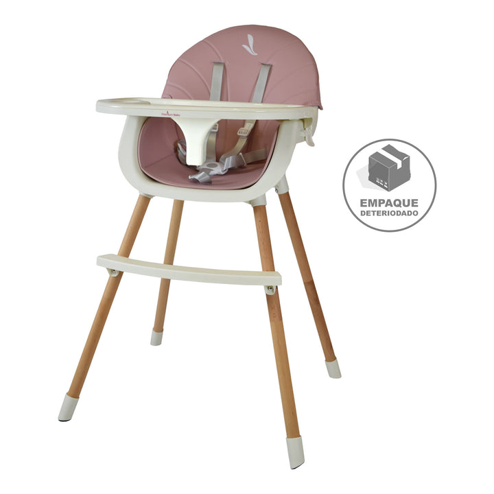 Silla comedor bebe 2en1 Premium Baby Alabama Rosa(Empaque Deteriorado)