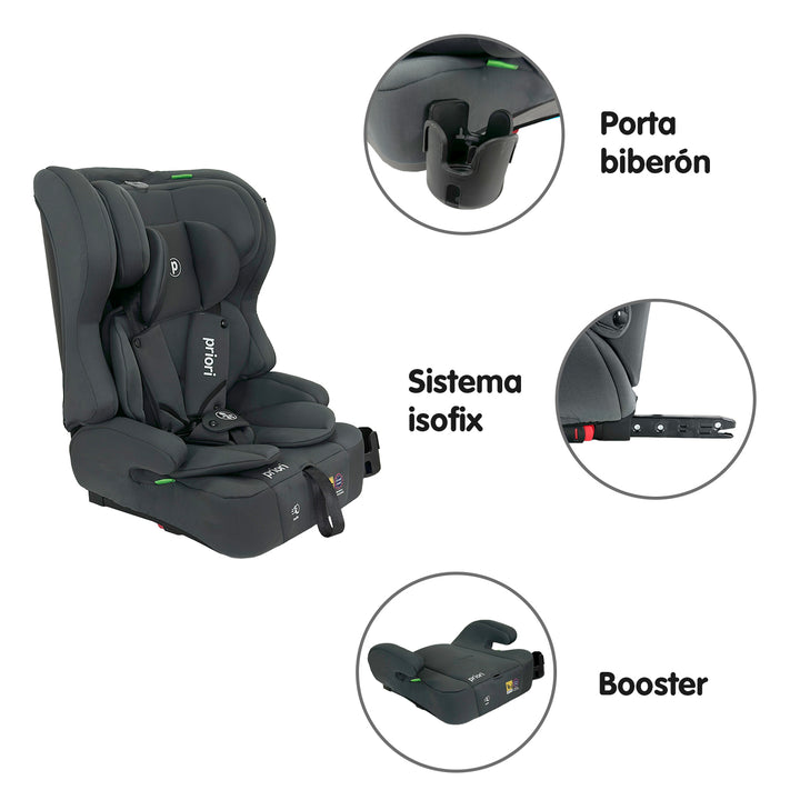 Silla Carro Bebe Priori Mas Isize Gris
