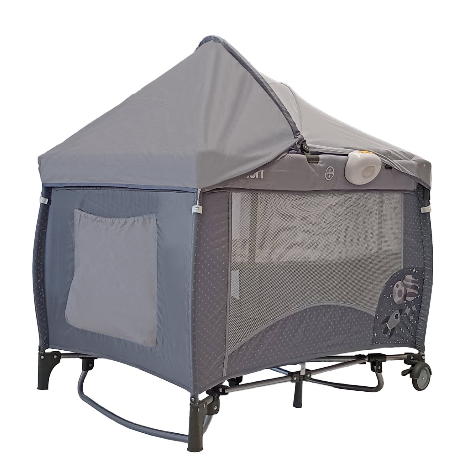 Corral Cuna Bebe Mecedora Priori Pcu8500 Gris