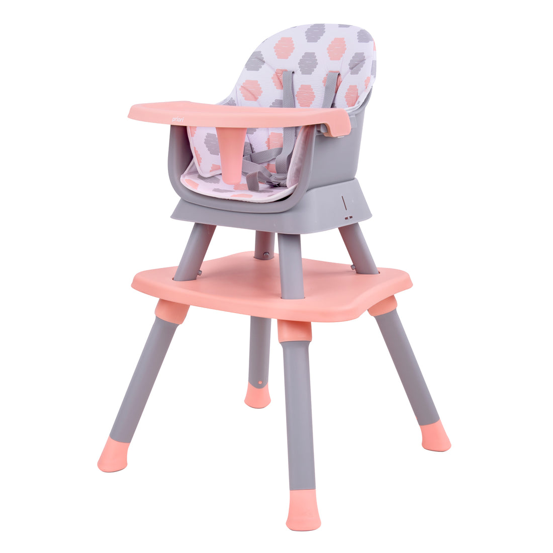 Silla comedor bebe 6en1 Priori Sidney Rosa (Empaque Deteriorado)