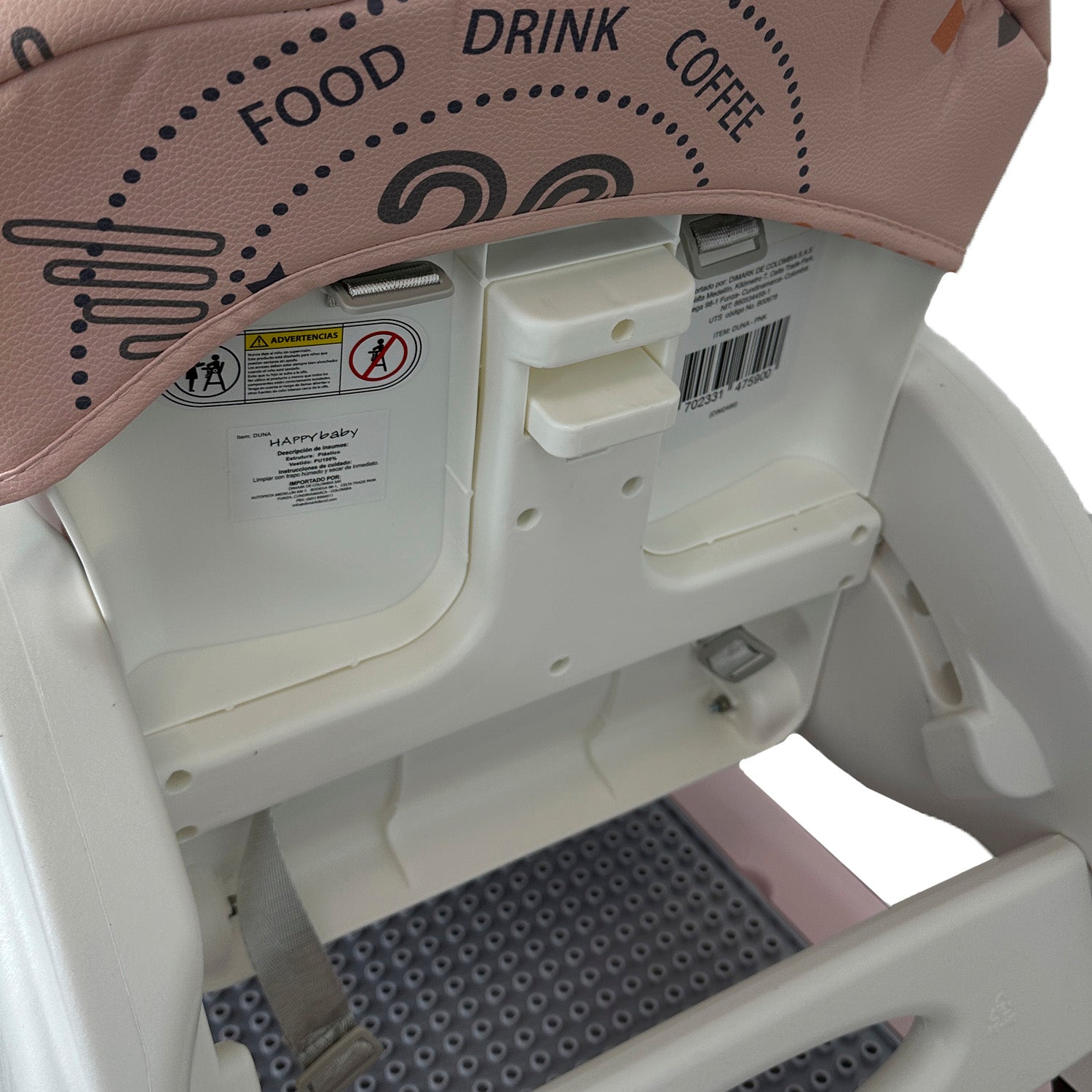 Silla Comedor Bebe Duna Happy Baby Rosa