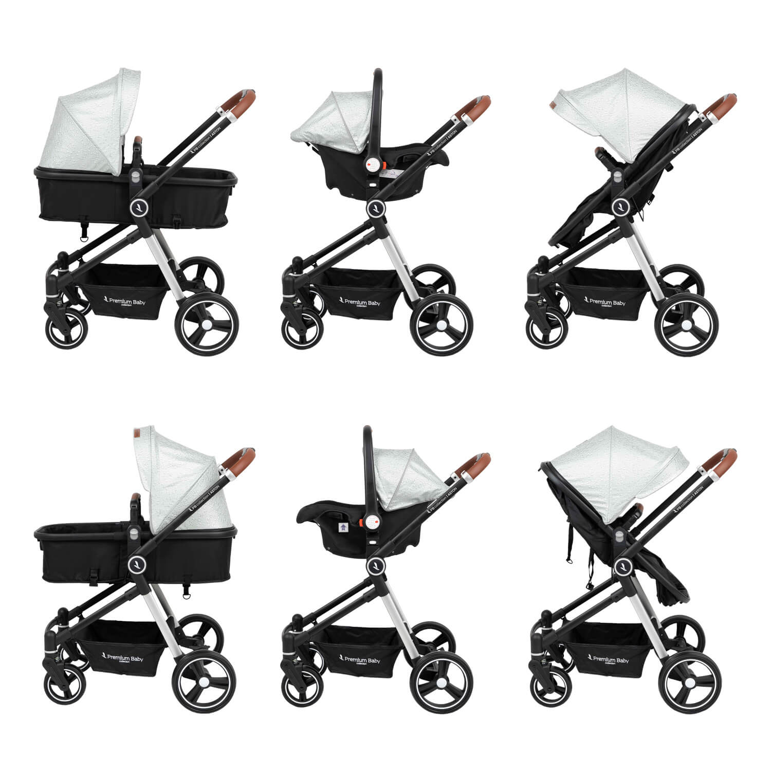 Coche Bebe Moises Aston Premium Baby Collection Gris