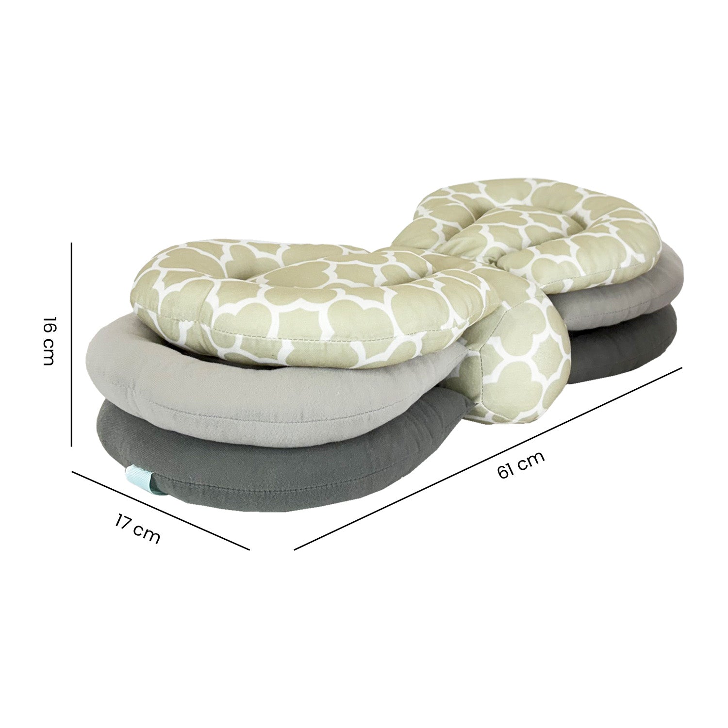 Almohada de Lactancia Ajustable Gris Premium Baby PB-L102GR