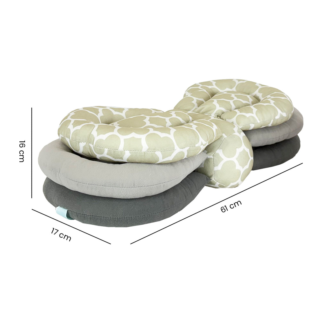 Almohada de Lactancia Ajustable Gris Premium Baby PB-L102GR
