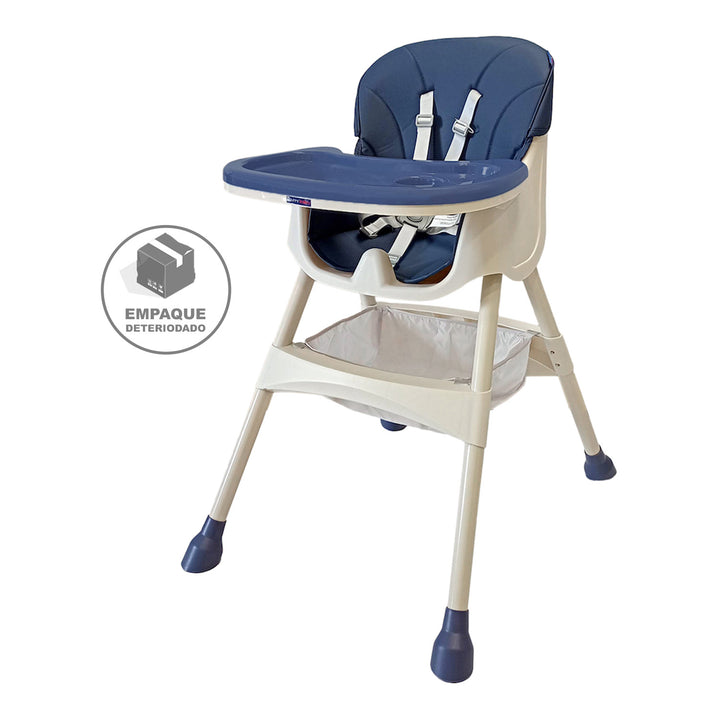 Silla comedor bebe 3en1 Happy Baby York Azul (Empaque Deteriorado)