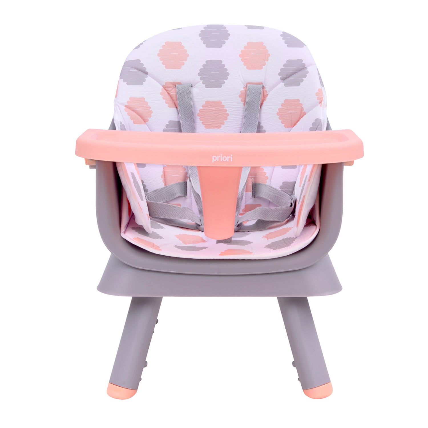 Silla comedor bebe 6en1 Priori Sidney Rosa (Empaque Deteriorado)