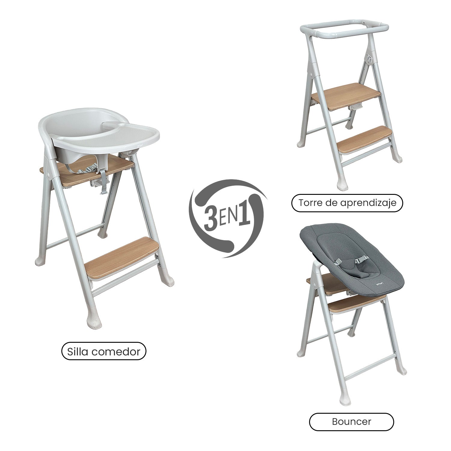 Silla Comedor Bebe Multifuncional Icon Priori Blanco