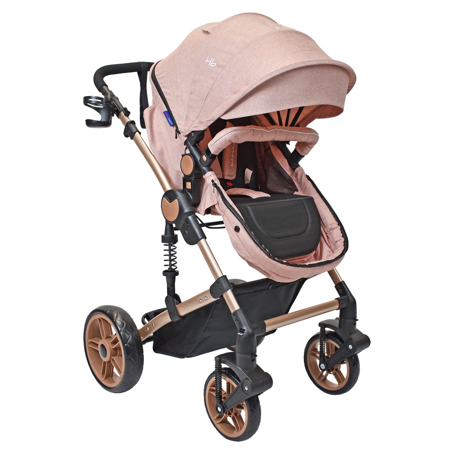 Coche Bebe Moises Gadi Happy Baby Rosado