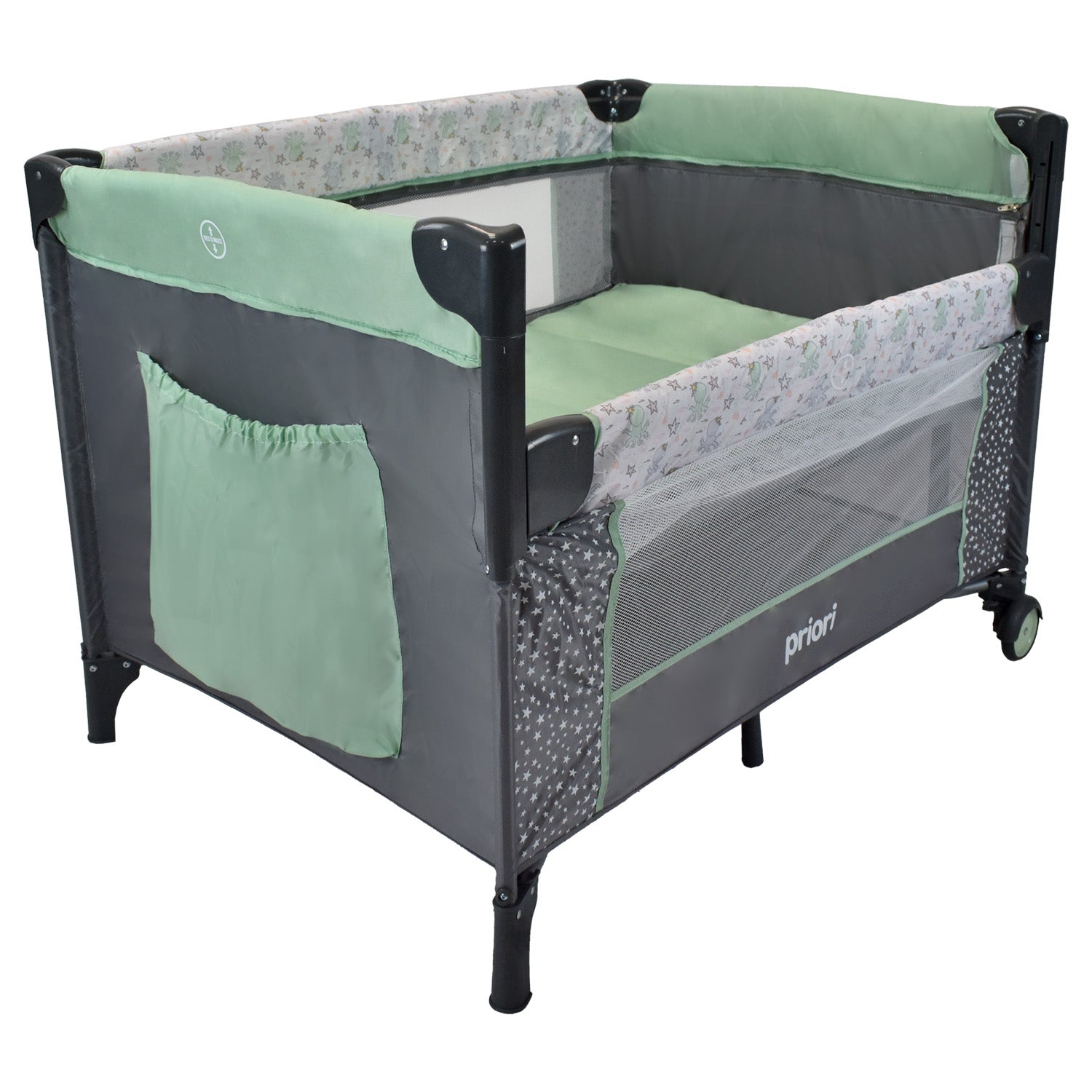 Combo Coche Nova negro +Cuna Ariel Octopus Priori Verde