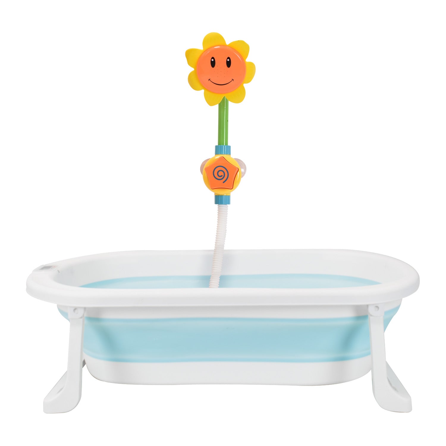 Bañera Bebé Happy Baby Con Cojín Y Termómetro Hawai Plus Azul