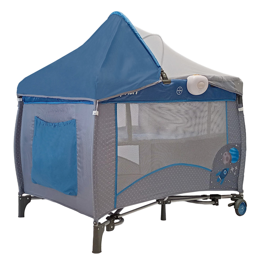 Corral Cuna Bebe Mecedora Priori Pcu8500 Azul