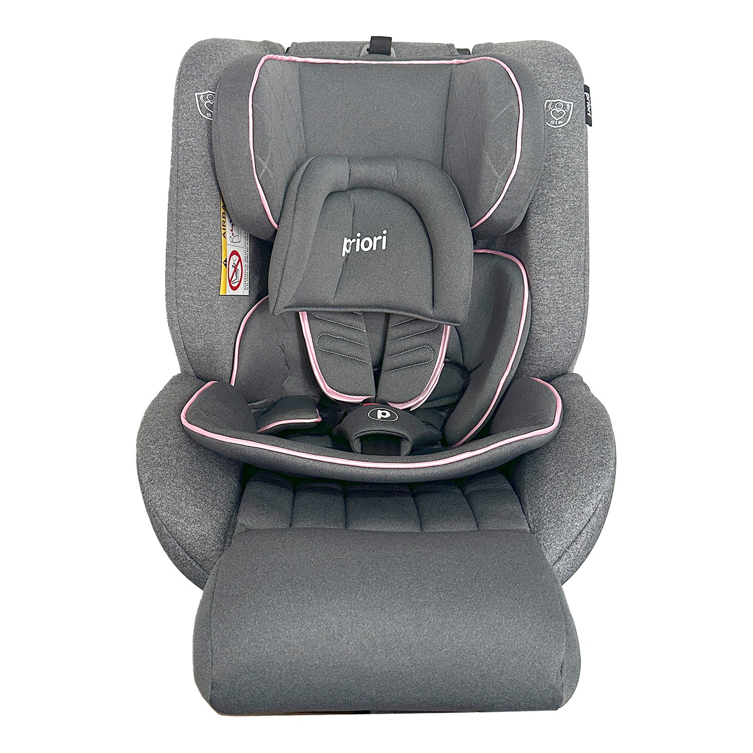 Silla Carro Bebe First Plus 360° Priori Gris Rosa