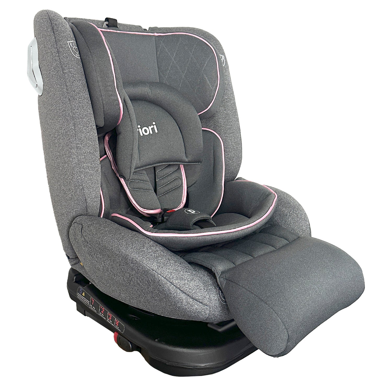 Silla Carro Bebe First Plus 360° Priori Gris Rosa