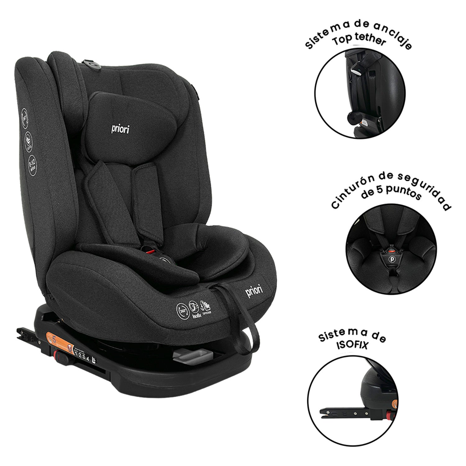 Silla Carro Bebé First Isize Dark Priori